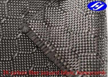 Honeycomb / Hexagon Pattern 3K Carbon Black Fiber Jacquard Fabric