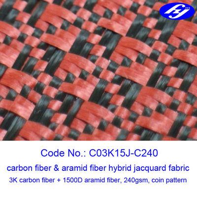 Jacquard মুদ্রা প্যাটার্ন কার্বন Aramid আমদানি বয়ন ফিলামেন্ট ফাইবার সুতো