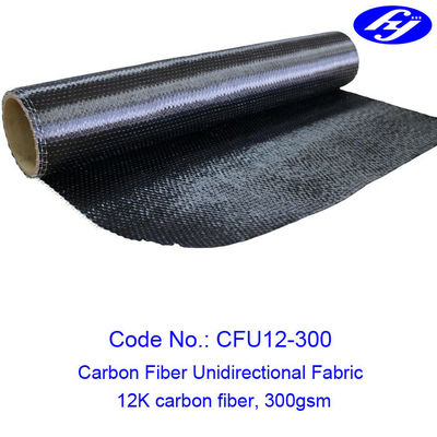 12K 300GSM কার্বন ফাইবার তারেক / বিল্ডিং সুদৃঢ়করণ জন্য Unidirectional কার্বন ফাইবার